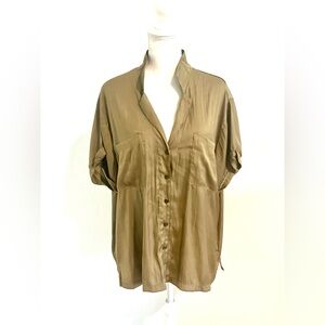 Anthropologie Olive Green Blouse
